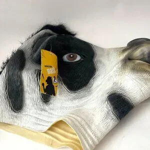 Cow Full Face Latex Mask Animal Mask Halloween Cosplay Funny Mask