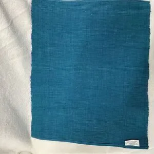 Crate & Barrel Twilight blue Royal Teal Woven Placemat Set Of 4 Reversible