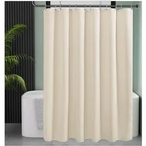 Cream shower curtain