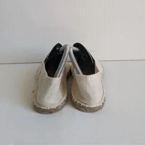 Cream Slip On Canvas Espadrille Shoes
