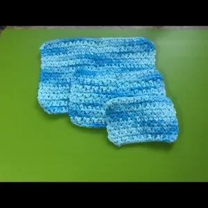 Crochet Cloths Bundle Set Of 3 (make-up Washcloth Dishes Cleaning Cloth) New