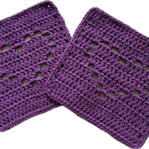 Crochet Washcloths Dishcloths With Hearts Handmade By Seller - 100% Cotton
