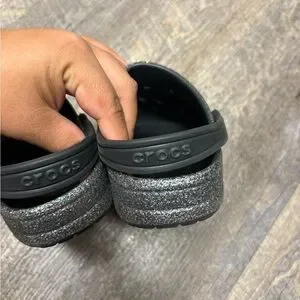 CROCS Kids Glitter Shoes - Black