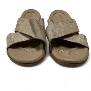 CROCS Women's Sandals In Metallic Tan