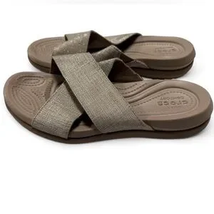 CROCS Women's Sandals In Metallic Tan