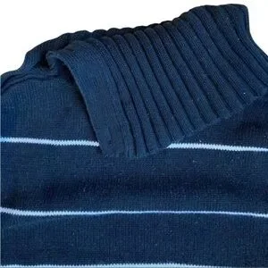 Croft&Barrow Size L Sweater Black White With Side Turtle Neck Collar That Button