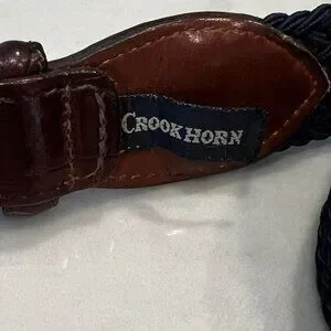 Crookhorn Surcingle Belt Sz 40 Stretch Hand-Woven Brass Hardware Braided