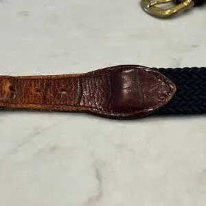 Crookhorn Surcingle Belt Sz 40 Stretch Hand-Woven Brass Hardware Braided