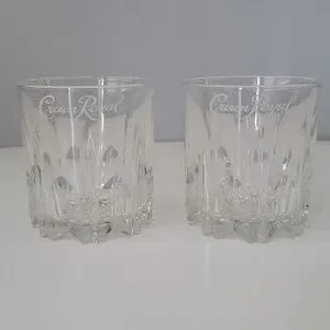 Crown Royal Set Of 2 Whiskey Shot Rocks Glass Set W/ Tray