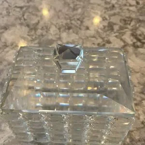 ✨ Crystal Bathroom Storage Container With Lid - Subtly Imperfect 6.5”x5”x4”