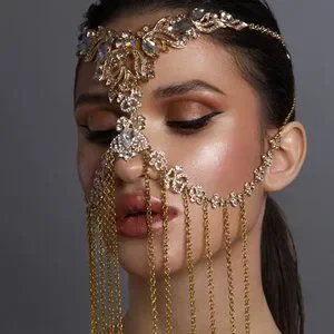 Crystal Face Chain Halloween Mask For Women Headpiece Tassel Hair Jewelry