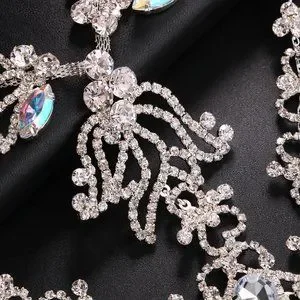 Crystal Face Chain Halloween Mask For Women Headpiece Tassel Hair Jewelry