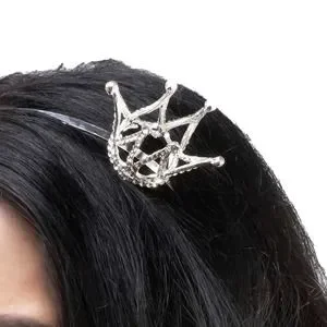 Crystal Mini Crown Headband Womens Or Girls Silver Tone Headpiece OS NNT