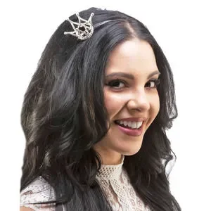 Crystal Mini Crown Headband Womens Or Girls Silver Tone Headpiece OS NNT