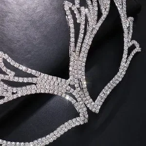 Crystal Rhinestone Masquerade Mask Holloween Face Accessories Prom Party Jewelry