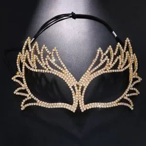 Crystal Rhinestone Masquerade Mask Holloween Face Accessories Prom Party Jewelry