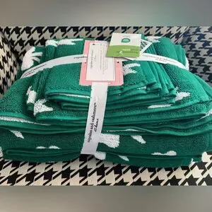 Cupcakes And Cashmere 6 Piece Green Cotton Bath Towel Set