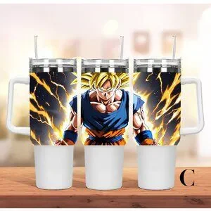 Custom Personalized Name Dragon Ball Z 30oz/40oz Tumbler with lid handle and St