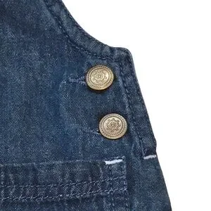 Cynthia Rowley Denim Overall Skirt Jumpsuit Girls 2T Blue Pockets Tie Strap