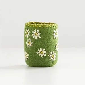 Daisy Fields Felted Beverage Holder Drink Cozy