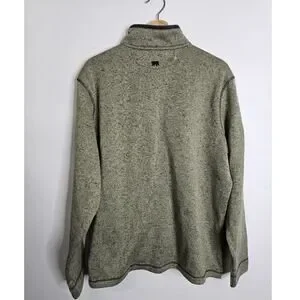 Dakota Grizzly Sweater Mens XLarge Green Long Sleeve Pullover 1/4 Zip