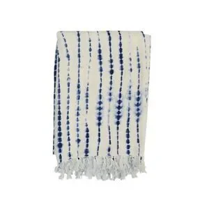 Darzzi  Shibori Throw Indigo Natural