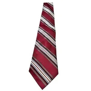 DC By Daniel Craig- Red Stiped 100% Silk Tie
