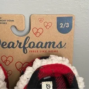 Dearfoams Lil Bear Kids Sherpa Clog Cozy Winter Holiday Christmas Slipper