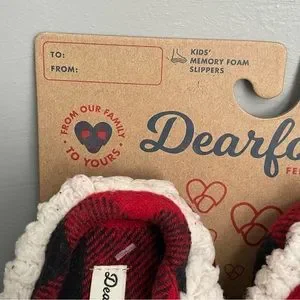 Dearfoams Lil Bear Kids Sherpa Clog Cozy Winter Holiday Christmas Slipper