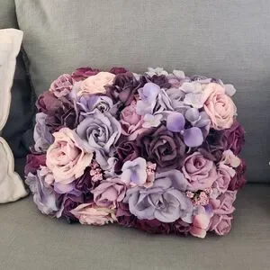 Decorative Rose Floral Bouquet Pillow Bundle Of 2 Purple yellow