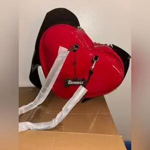 Demonia Black And Red Winged Heart Backpack