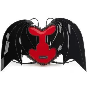 Demonia Black and Red Winged Heart Backpack