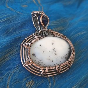 Dendrite Opal W/Mystic Topaz Copper Pendant