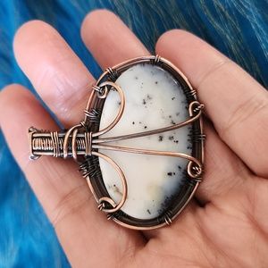 Dendrite Opal W/Mystic Topaz Copper Pendant