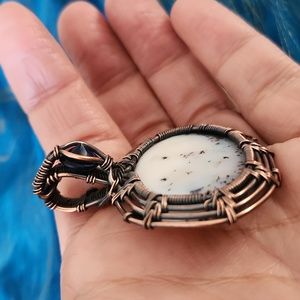 Dendrite Opal W/Mystic Topaz Copper Pendant