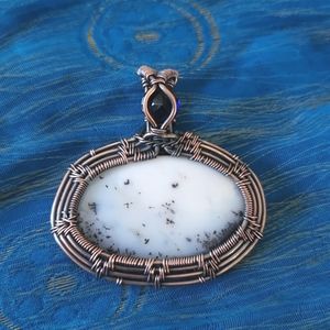 Dendrite Opal w/Mystic Topaz Copper Pendant