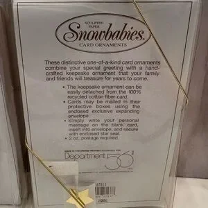 Department 56 Snowbabies Sculpted Paper Card Ornaments Vintage New Old Stock - 2