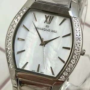 Diamond Hill Swiss Made Stainless Tonneau MOP Dial Men’s? Unisex Dress Watch