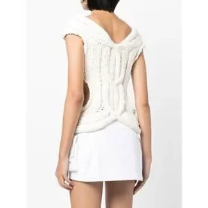 Dion Lee Chunky Cable Knit Cream Vest Size 6