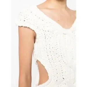 Dion Lee Chunky Cable Knit Cream Vest Size 6