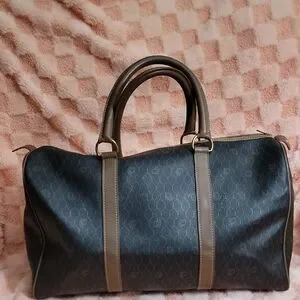 Dior Elegant Black and Brown Duffel Bag
