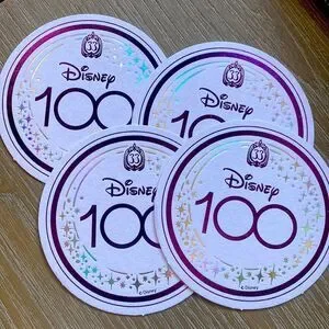 Disney 100th Year Anniversary Club 33 Foil Embossed Paper Coasters Set Of 4