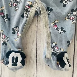 Disney Baby Mickey Mouse Baby Blue Footie Pajama 3-6 Months