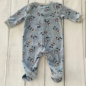 Disney Baby Mickey Mouse Baby Blue Footie Pajama 3-6 Months