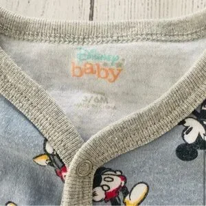 Disney Baby Mickey Mouse Baby Blue Footie Pajama 3-6 Months