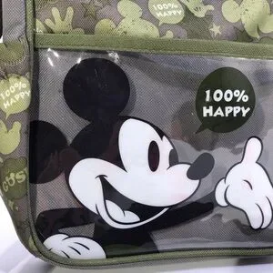 Disney Baby Mickey Mouse Insulated Green Logo Bottle Carry Zipper Shoulder Bag
