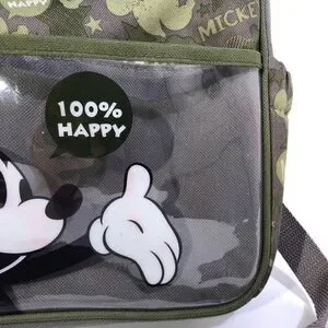 Disney Baby Mickey Mouse Insulated Green Logo Bottle Carry Zipper Shoulder Bag