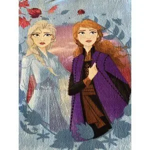 Disney Frozen Plush Reversible Throw Blanket Anna Elsa Lightweight Border Movie