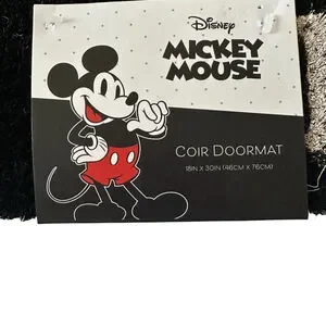 Disney Mickey Minnie Mouse Welcome Coir Door Mat One Size Brown Black Red