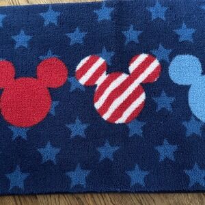 Disney Mickey Mouse Americana Starry Blue Bath Mat & Matching Hand Towel NWT
